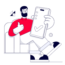 ilustración hombre con celular