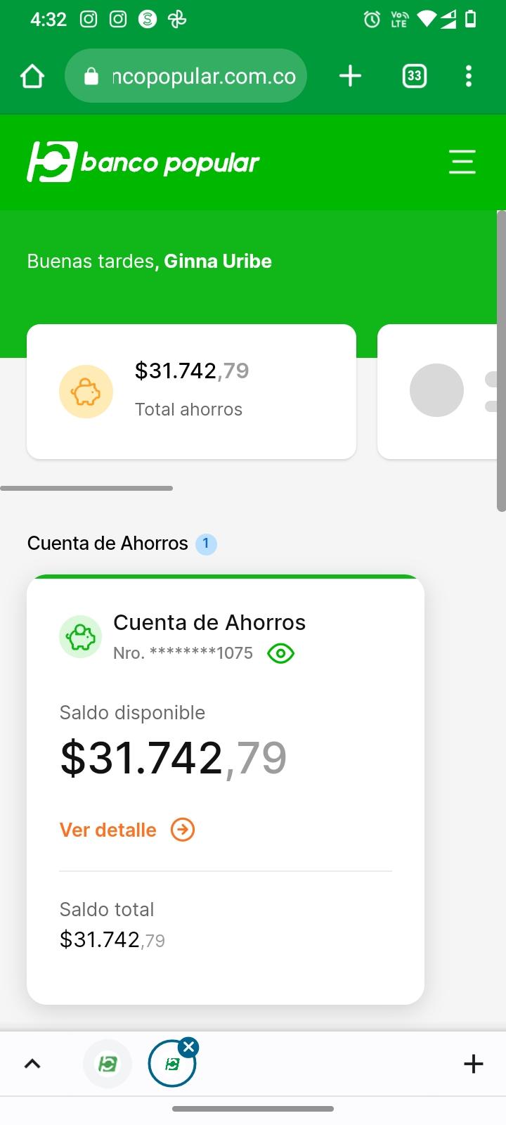 Imagen de ejemplo de una cuenta de ahorros