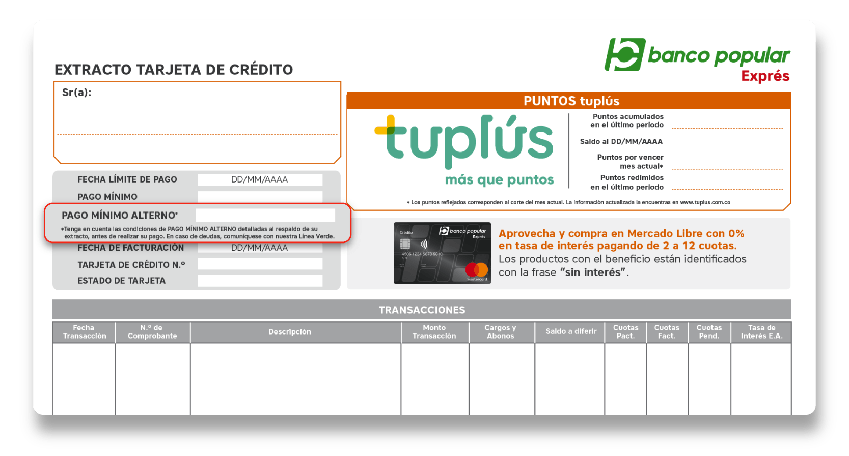 Tarjetas Crédito Banco Popular
