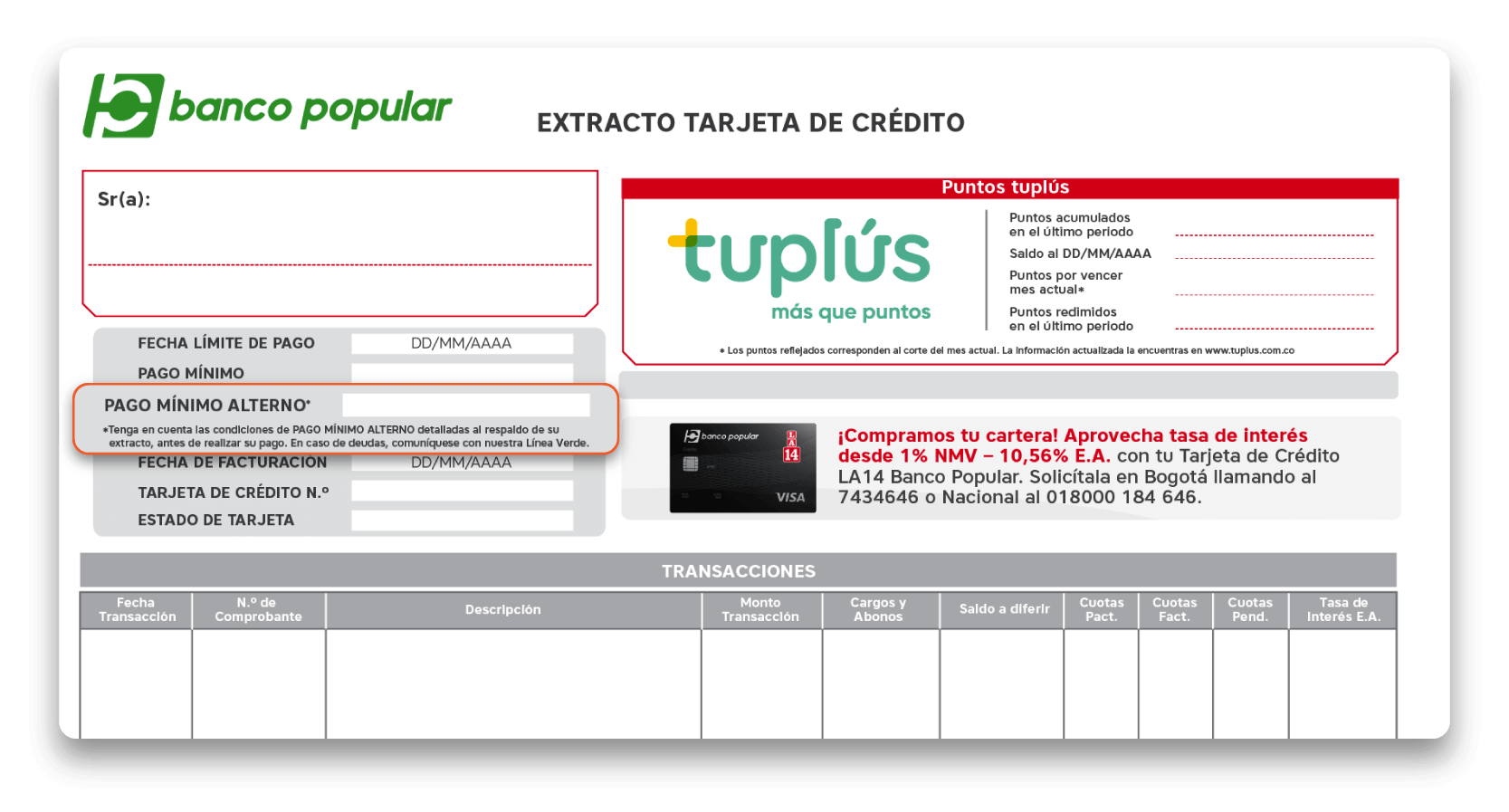 Tarjetas Crédito Banco Popular