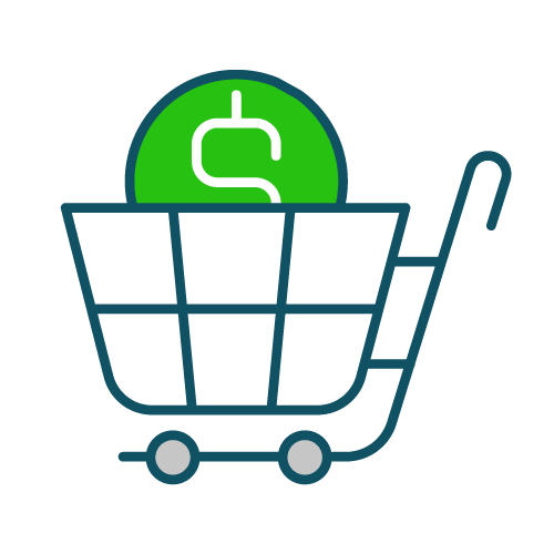 Icono carro de compras en el exterior