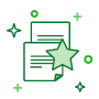 icono hojas de papel con una estrella