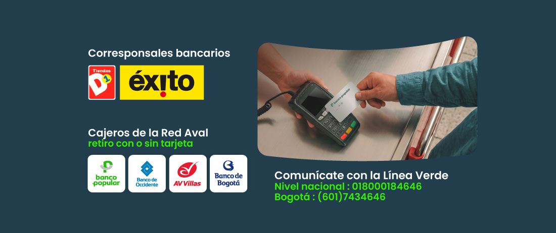 Datafono con tarjeta del banco popular