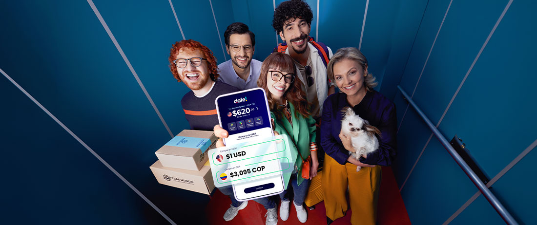 Compra, vende y transfiere dólares o euros digitales con la billetera dale! en Banco Popular Colombia sin comisiones