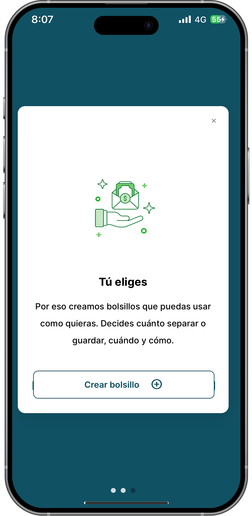 celular con imagen de como abrir tus bolsillos