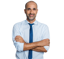 Un ejecutivo sonriendo