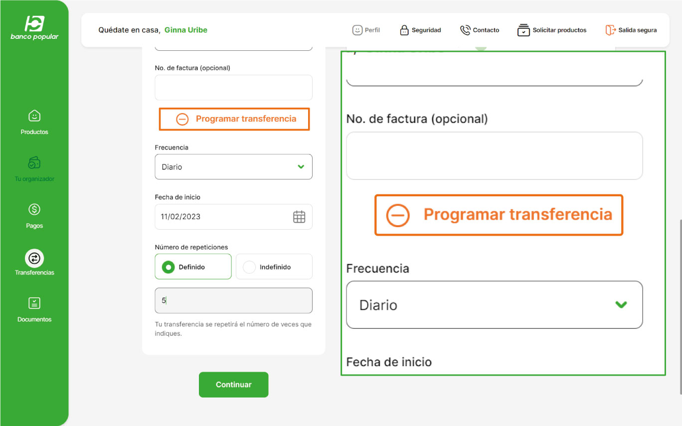 Imagen del dashboard del aplicativo