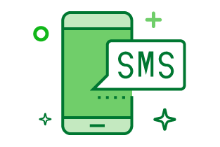 Icono celular con bocadillo SMS
