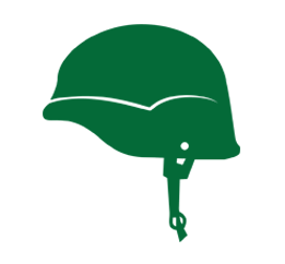 Icono casco militar de color verde