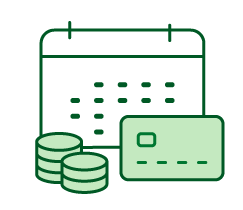 Icono de tarjetas de pago y calendario