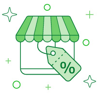 Icono mercado con descuentos