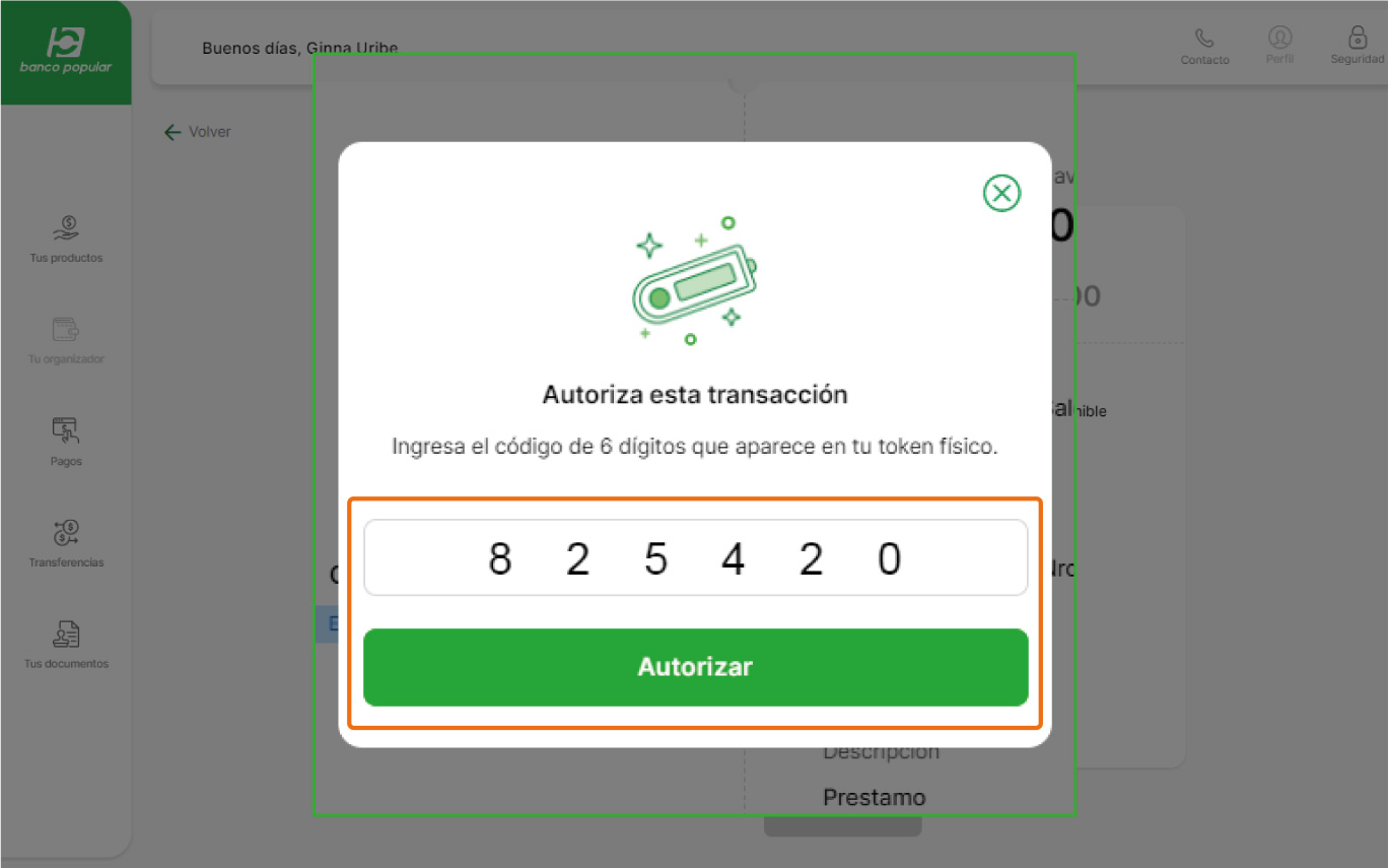 Imagen del dashboard del aplicativo