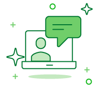 computador con un persona hablando