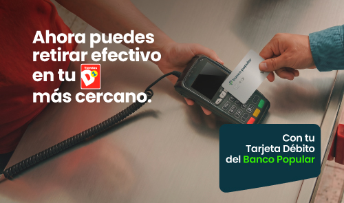 pagando en Datafono con tarjeta de debito de banco popular