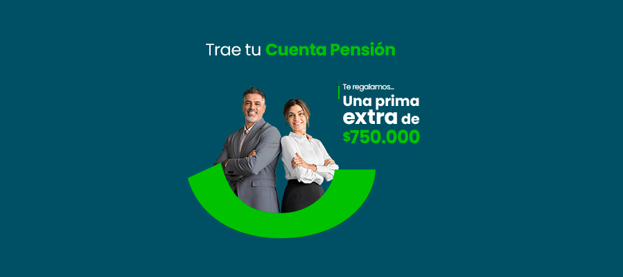 Manos sosteniendo celular y textos de prima de 750.000