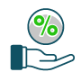 icono mano con porcentaje