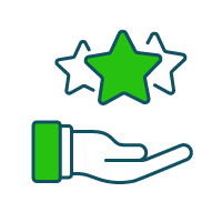 icono de mano con un mapa mundi sobre su palma