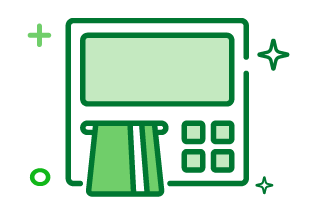 icono cajero dispensndo dinero