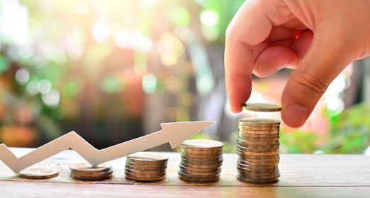 Inversión creciendo en el transcurso del tiempo