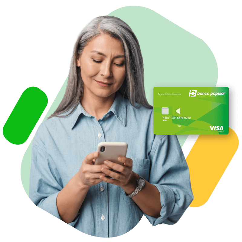 Hombre  ingresando a la app dl Banco Popular desde su Celular