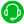 icono circular auriculares blancos sobre fondo verde