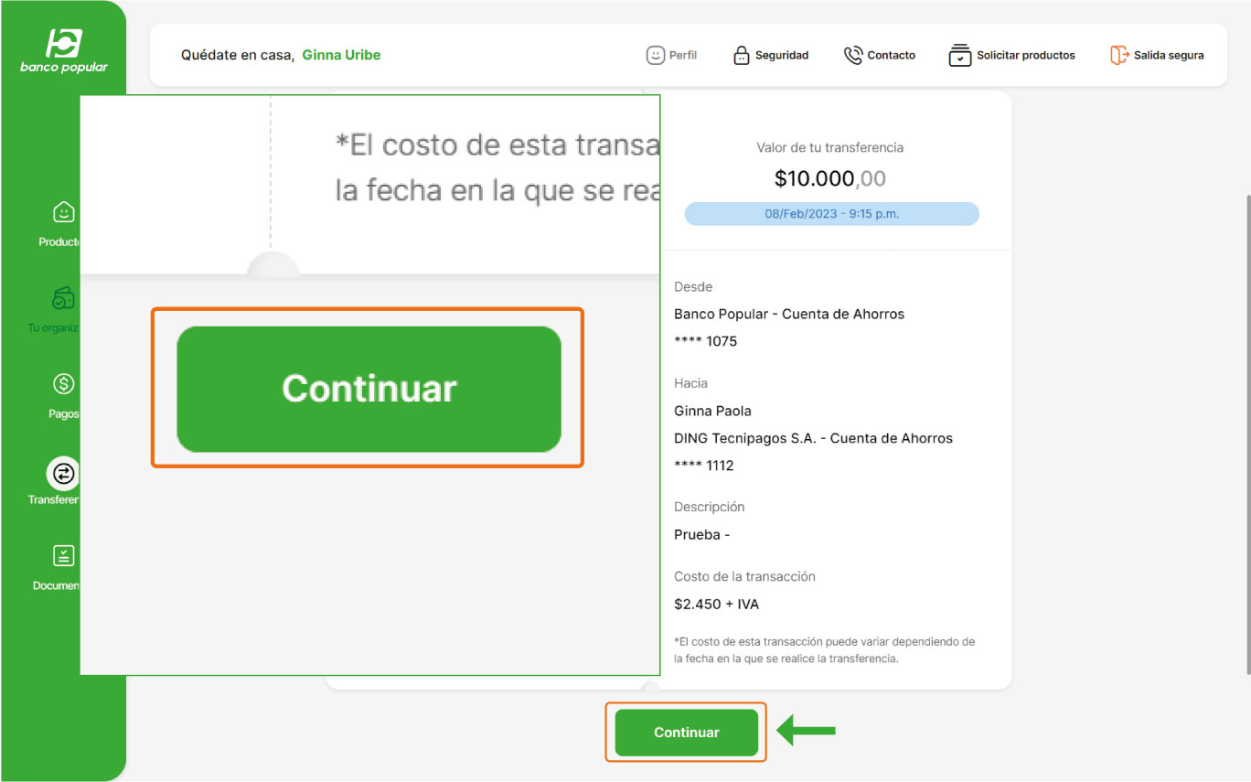 Imagen del dashboard del aplicativo