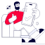 ilustración hombre con celular