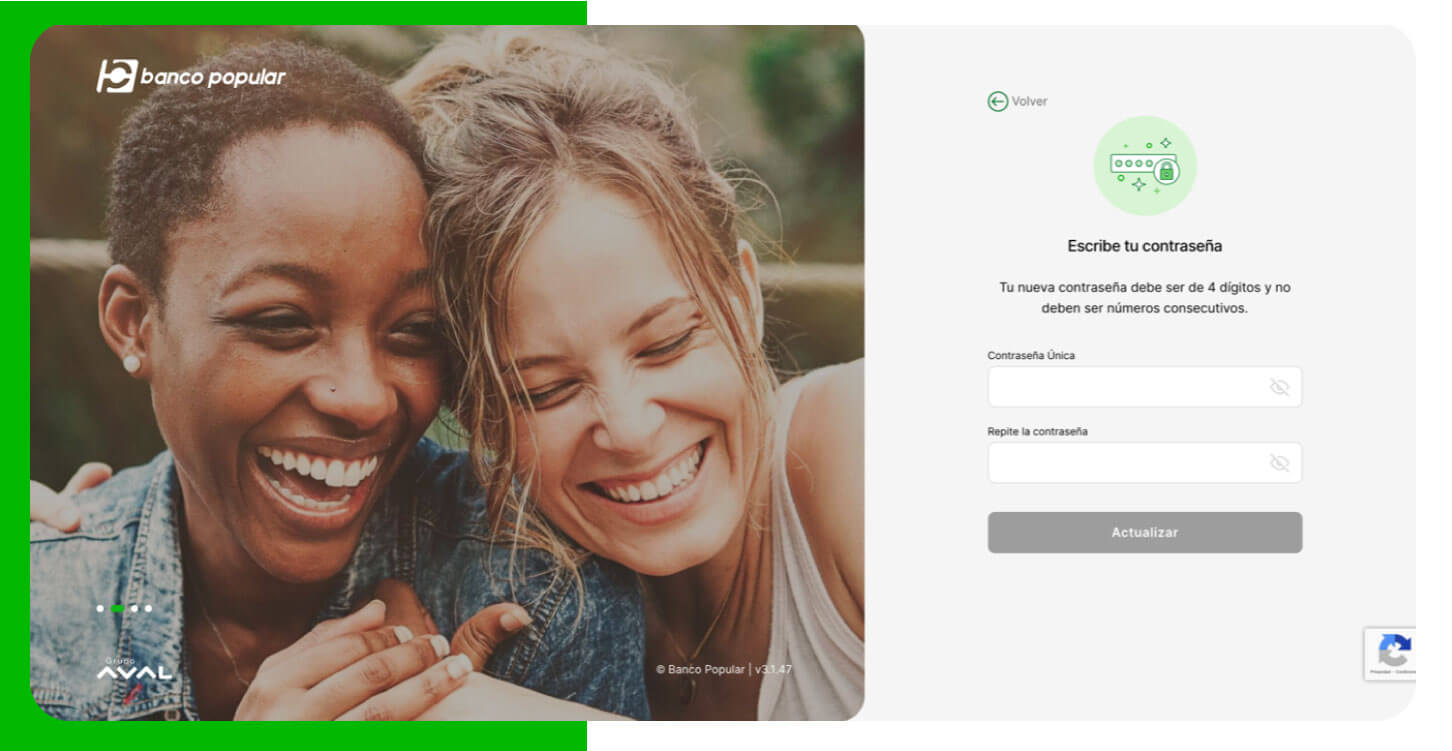 Imagen de dos mujeres sonriendo al terminar el proceso de registro