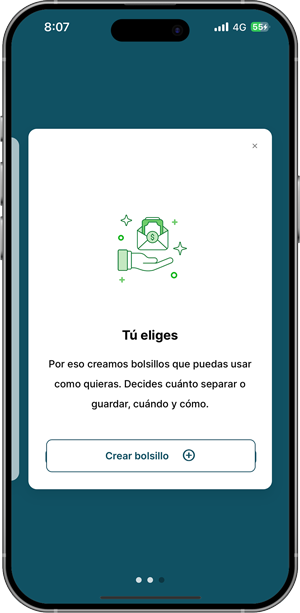 celular con imagen de como abrir tus bolsillos
